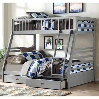 Twin / Full Bunk Bed with Trundle 840-GY